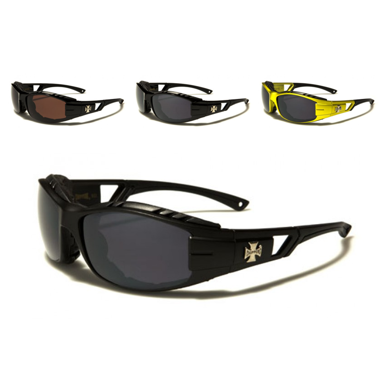 CHOPPERS Sunglasses Padded Wind Resistant Motorcycle Biker Plastic For Men Women