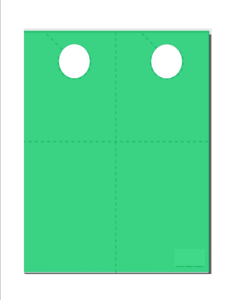 Removable Coupon Door Hanger 2-Up 8-1/2x11 Green Cover 250 Sheets-image