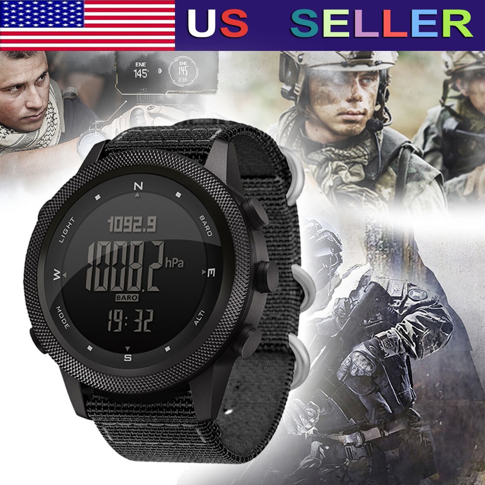 Men Outdoor Sport Tactical Smart  Watch Altimeter Barometer Compass WristWatch