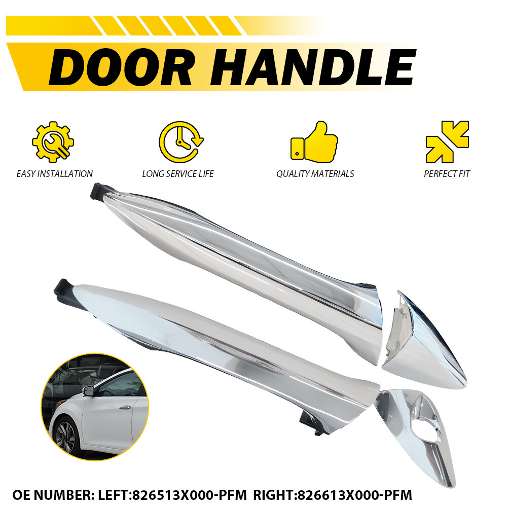 2X Chrome Front Left Right Side Exterior Door Handle For Hyundai Elantra 11-16 M