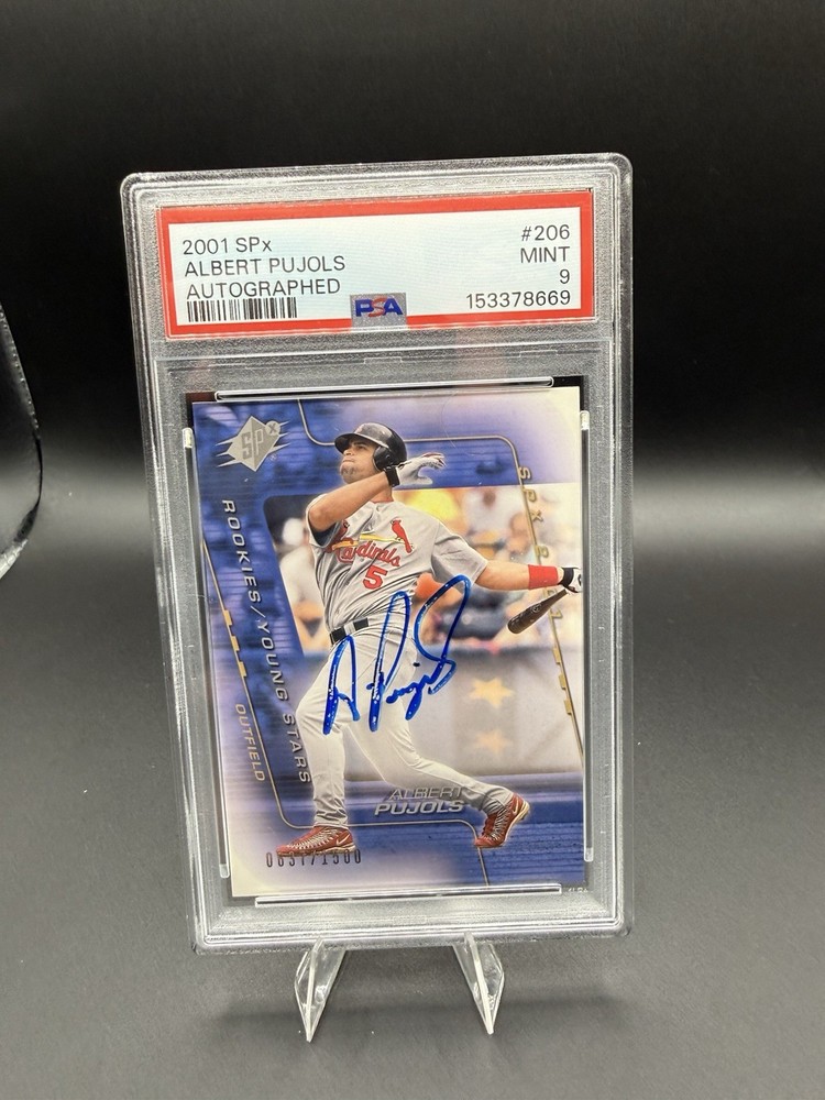 Upper Deck 2001 SPx Albert Pujols Rookie Auto #206 Serial 0637/1500 PSA