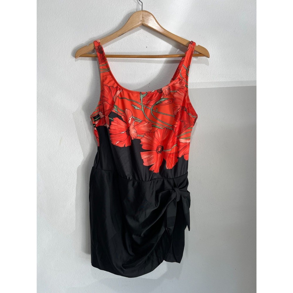 Colorful tropical floral bathing suit dress for women XL beach vacation swimwear