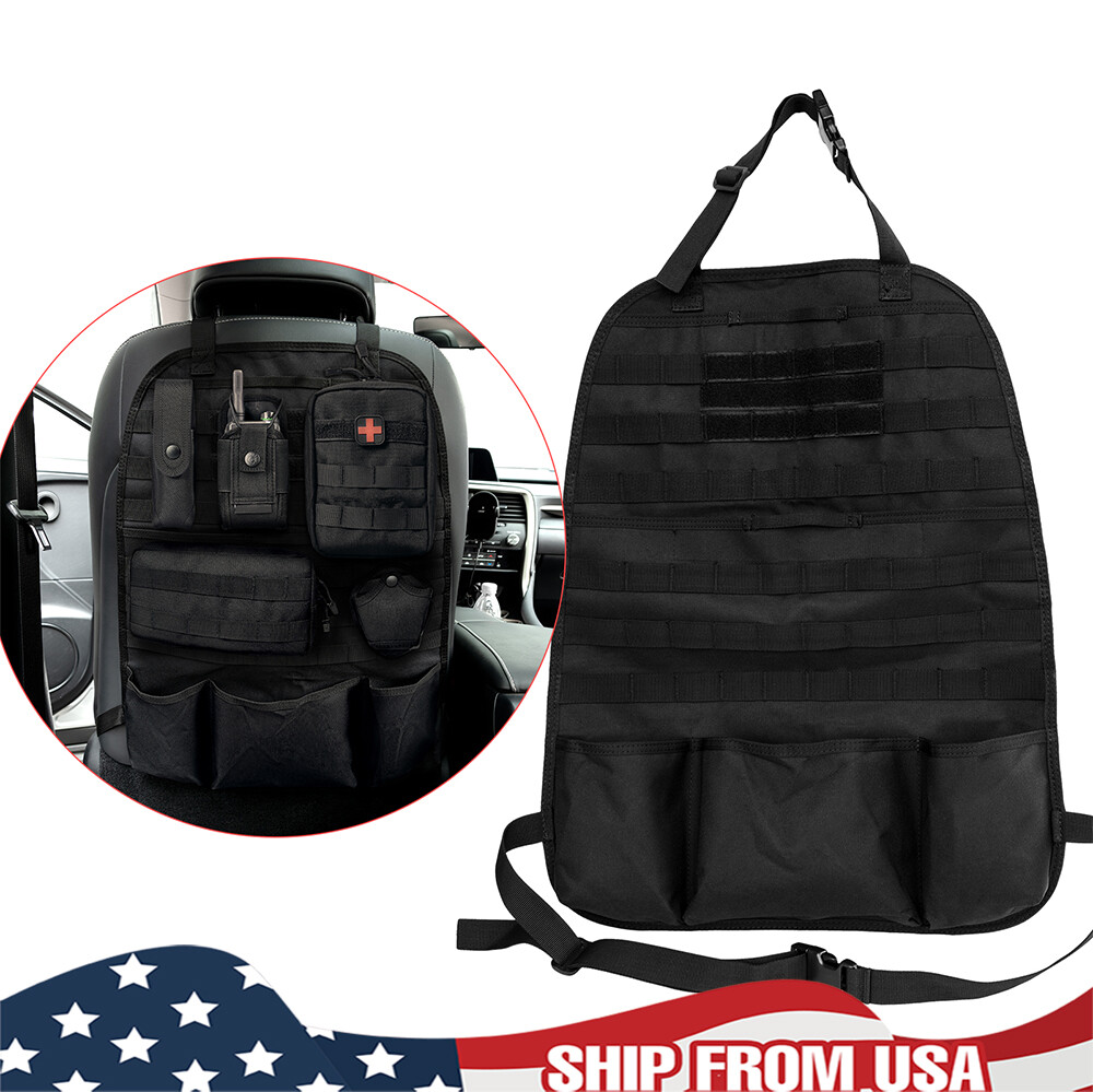 Vehicle Tactical Molle Pouch Bag Seat Cover Organizer First Aid Tool Kit Storage