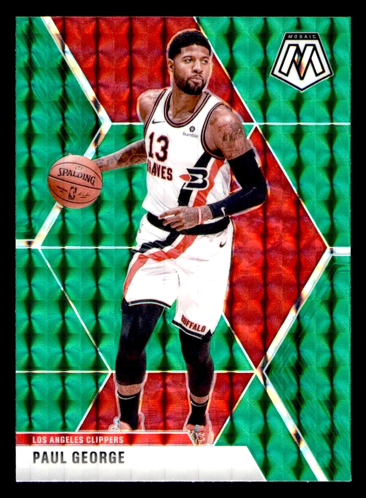 2019-20 Panini Mosaic Paul George Green Mosaic Prizm #108 - Los Angeles Clippers