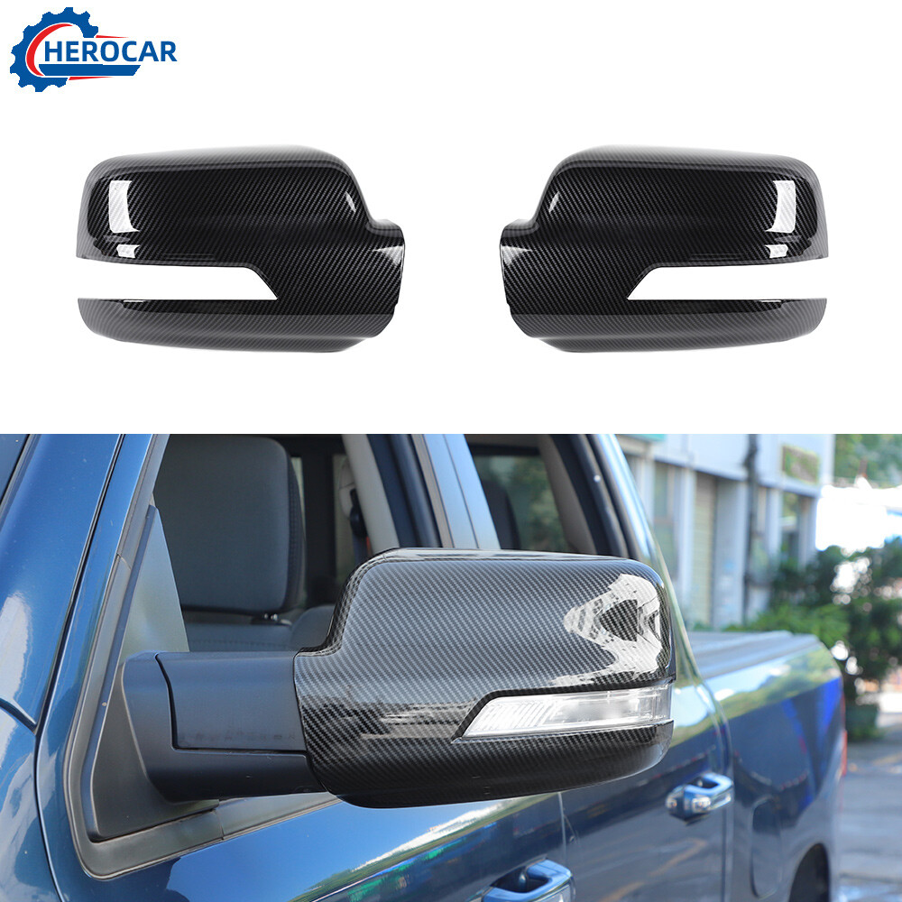 Side Rear View  Mirror Panel Guard Cap Shell Cover Trim For Dodge Ram 1500 2018+