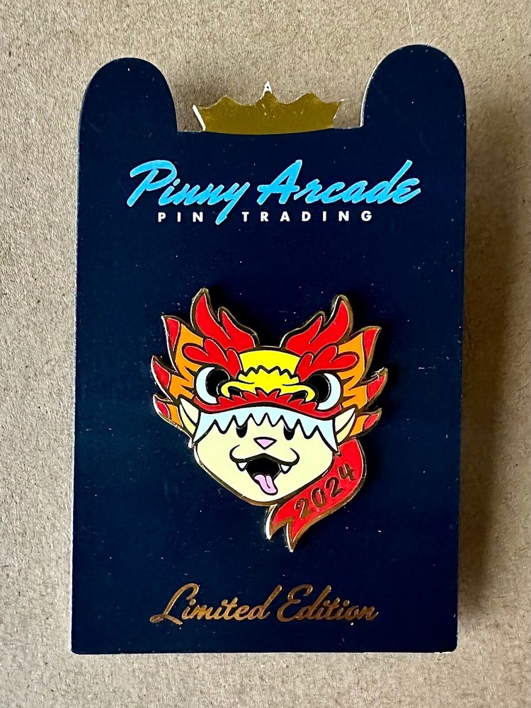 PAX 2024 Year of the Dragon Cat Kemper Pinny Arcade Pin-image