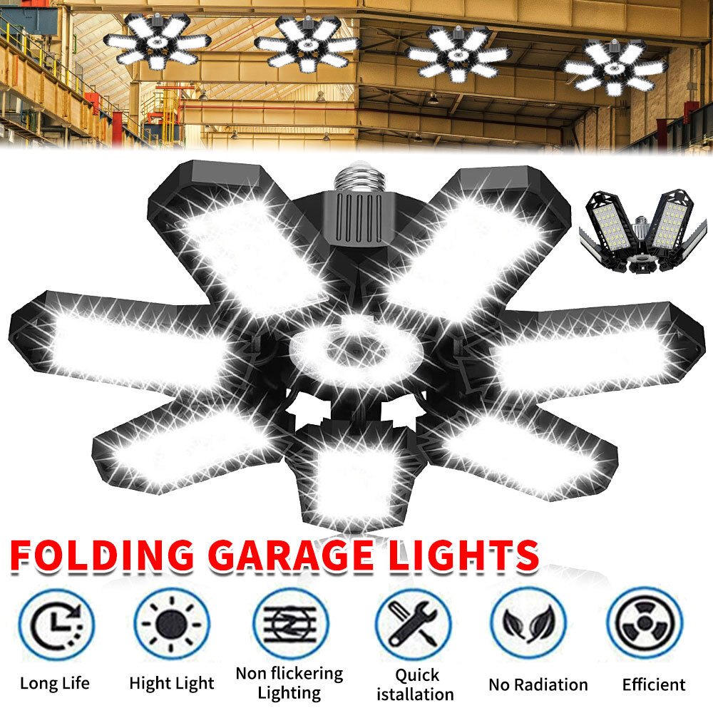 1000000LM LED Garage Light Super Bright Work Shops Ceiling Light Deformable Bulb