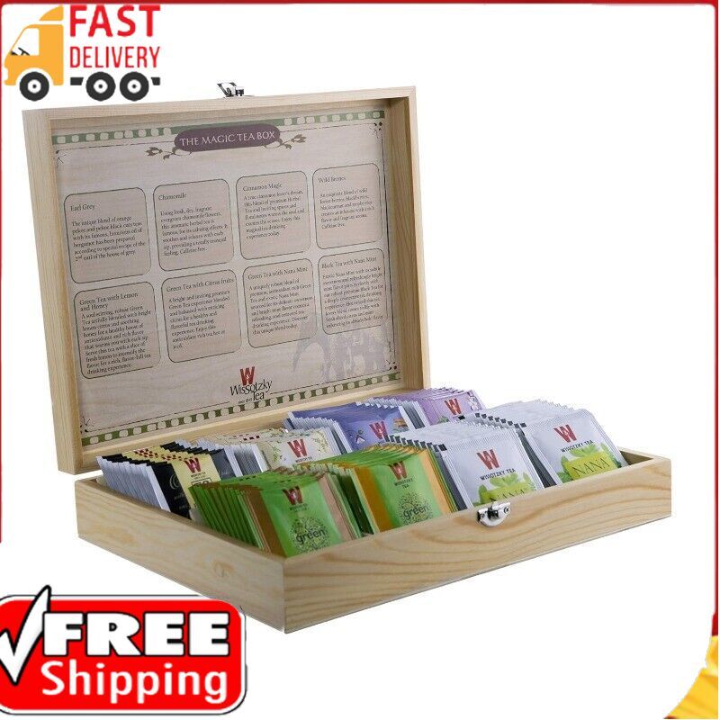 Wissotzky Magic Tea Chest, Gift Box Collection W/ 80 Assorted Teas
