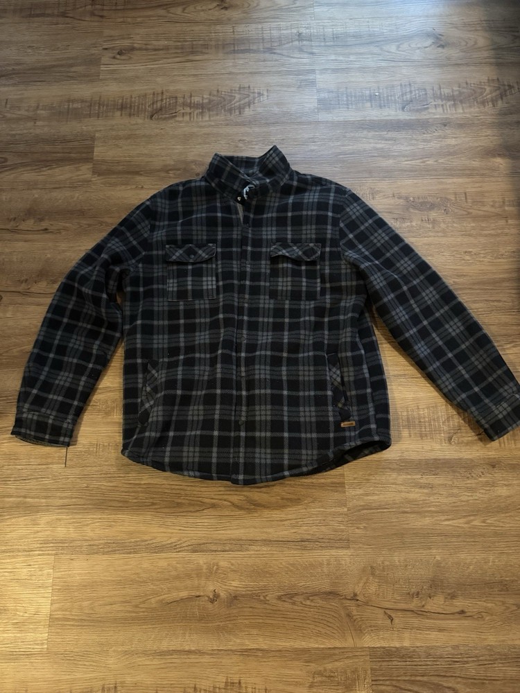 Voyager Sherpa Lined Fleece Plaid Flannel Shirt Jacket for Men in XL