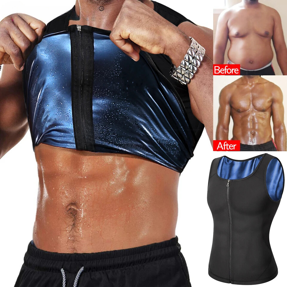 Men's Slimming Waist Trainer Tank Top – Sauna Sweat Vest for Body Shaping