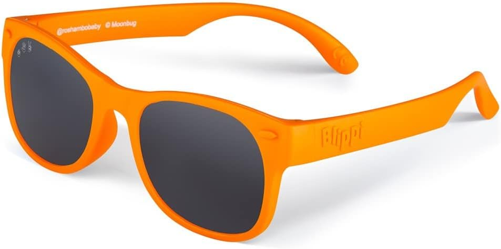 Sunglasses - Indestructible, Polarized, Orange Glasses for Children with Black L