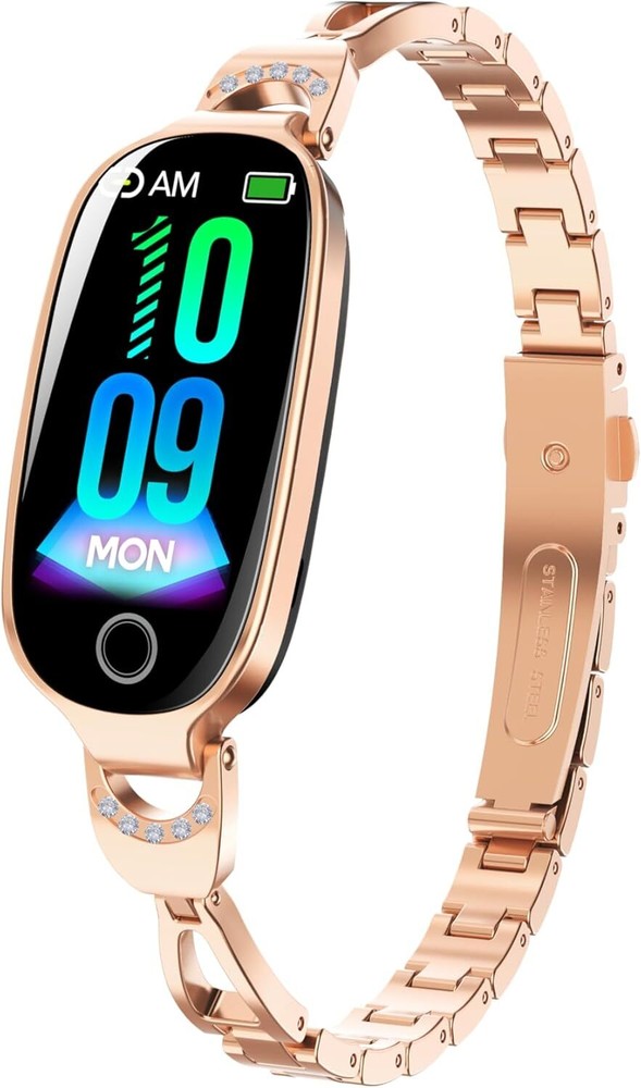 Women's Smart Watch with Metal Band – Fitness Tracker, Heart Rate, SpO2, Sleep