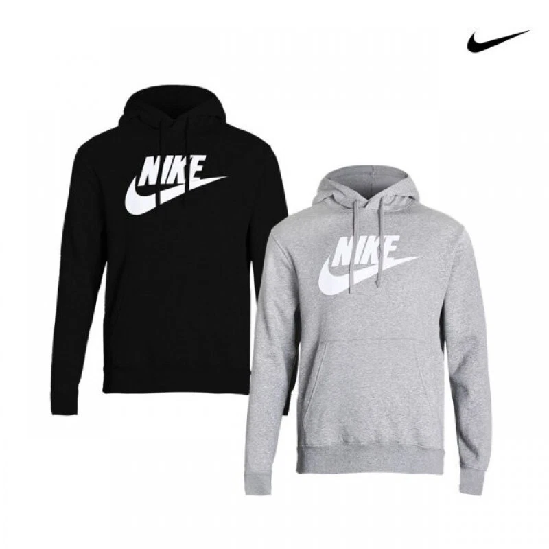 Nike Club Fleece Men's Hoodie, Small - Black/White (BV2973-010)
