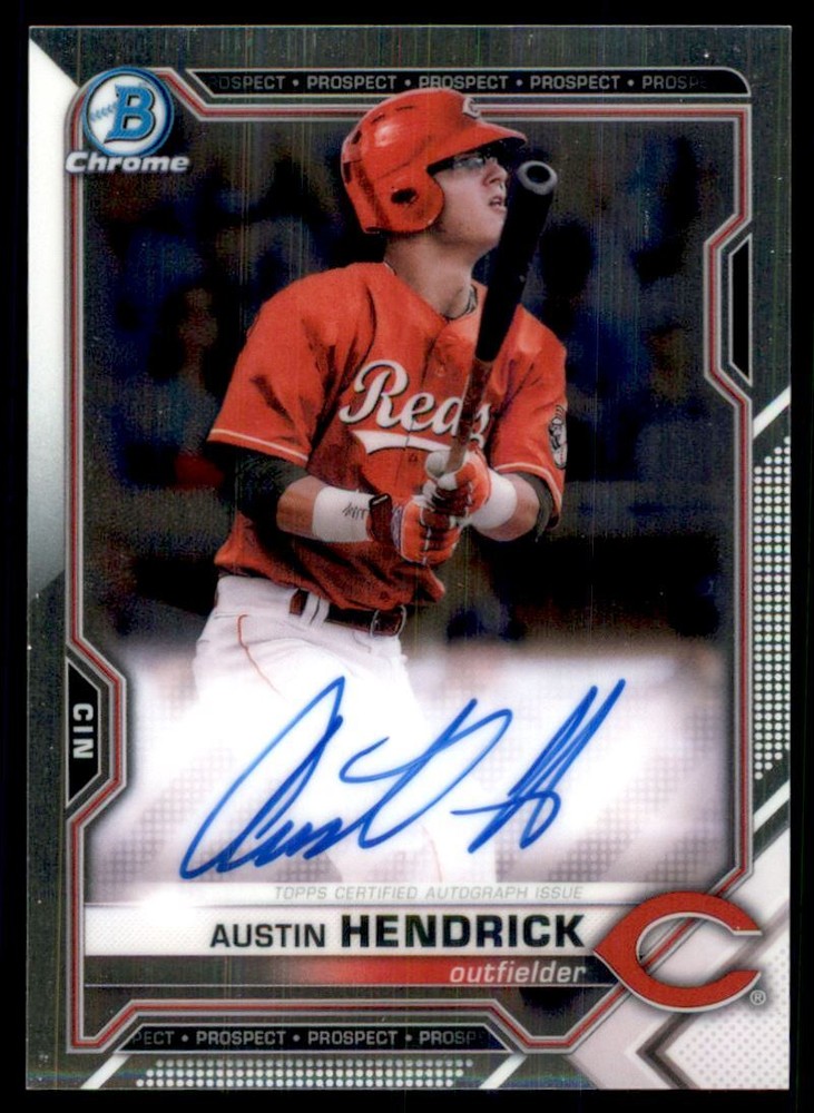 2021 Bowman Chrome Prospect Autographs Cincinnati Reds #CPAAH Austin Hendrick