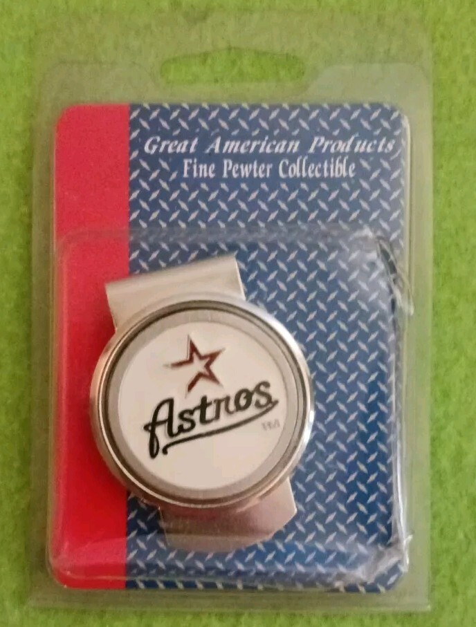 Astros Silver Moneyclip Fine Pewter Collection Sealed