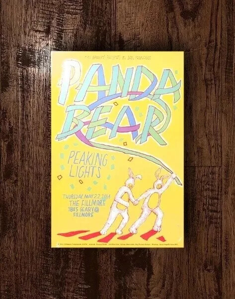 Panda Bear Original San Francisco 2014 5/22 Official Tour Ltd Concert Poster