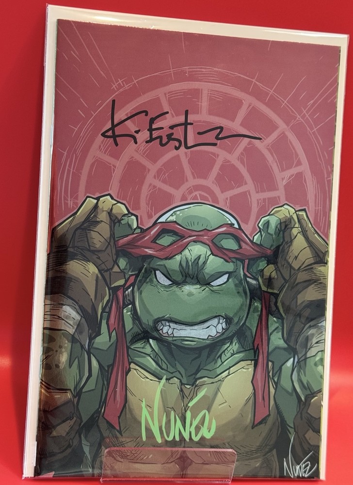 TMNT #1 SDCC Rafael Foil Virgin Variant Signed Eastman Nunez with COA
