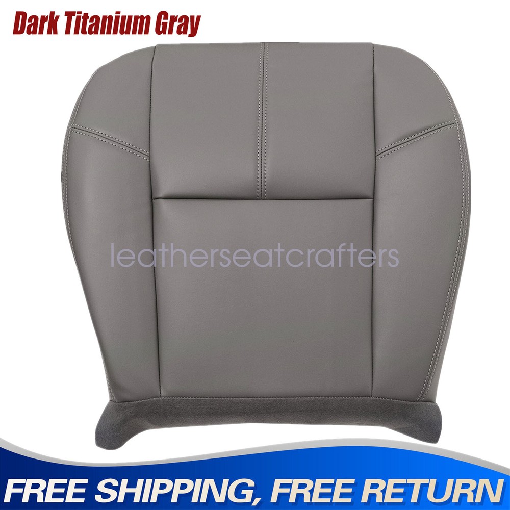 2007 to 2014 For Chevy Silverado WT Driver Bottom Leather Seat Cover Dark Gray
