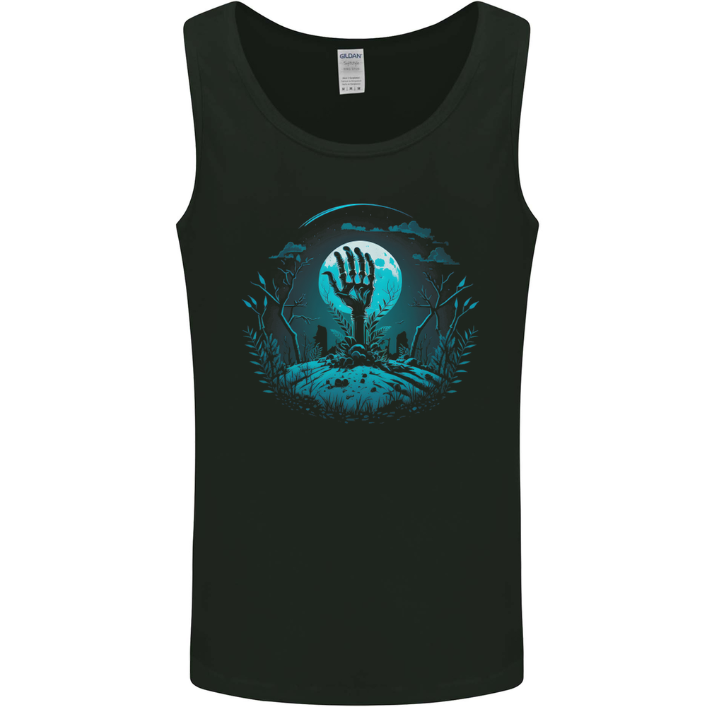A Skeleton Hand Rising From a Graveyard Mens Vest Tank Top