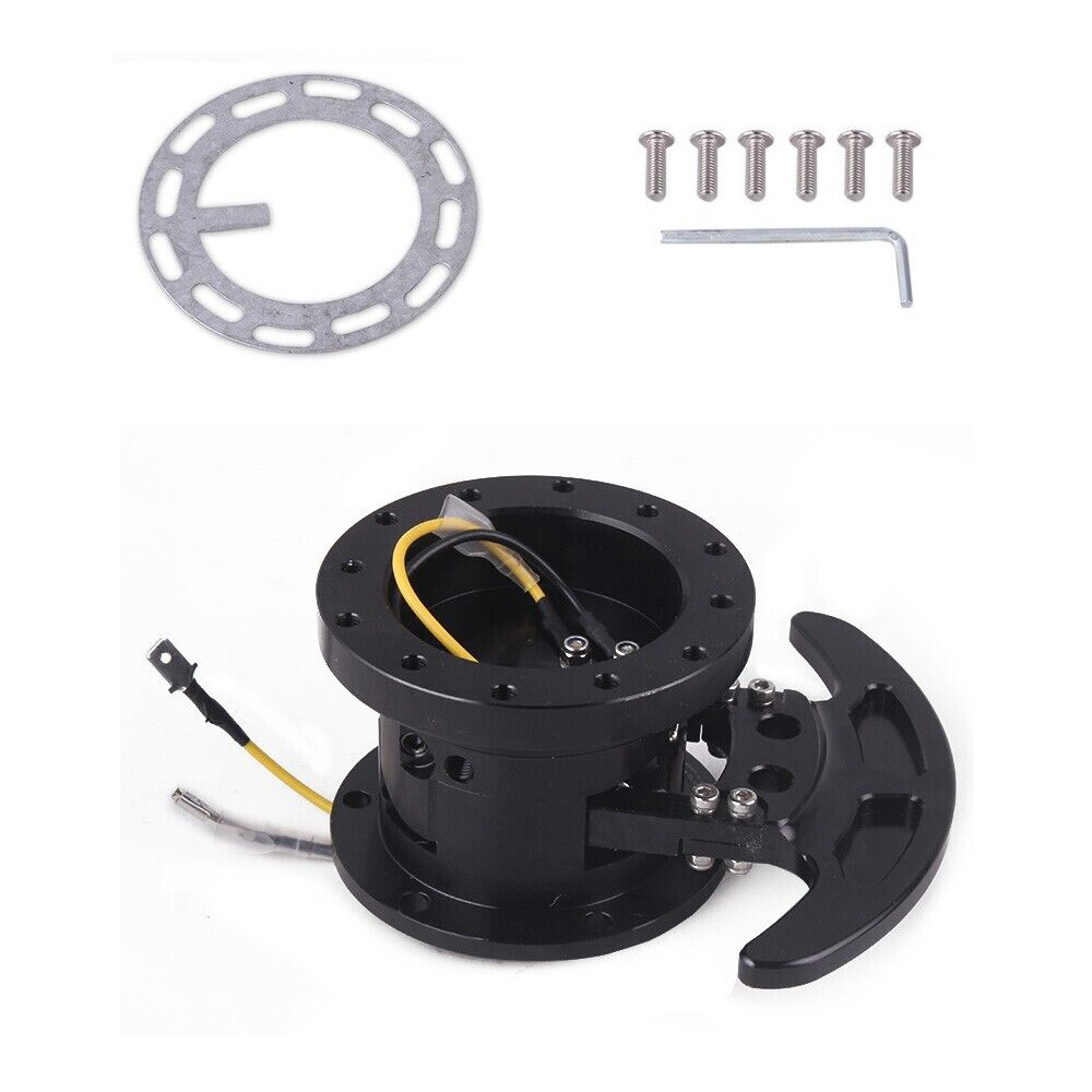 Black Flip Up Tilt CAR Quick Release System Steering Wheel Hub Boss Kit US
