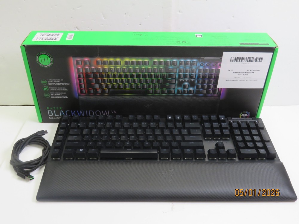 Razer BlackWidow V4 Wired Mechanical Gaming Keyboard Tactile Clicky Green Switch