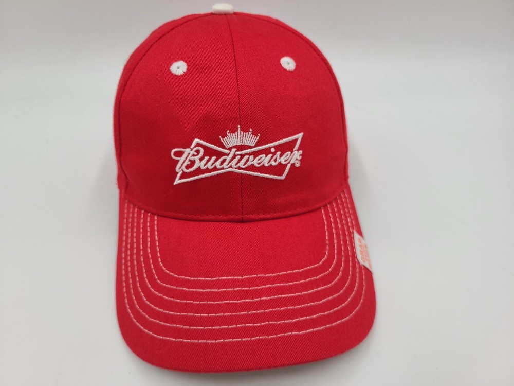 Budweiser Grab Some Buds K-Products Adjustable Hat Cap Beer Men Women Red White