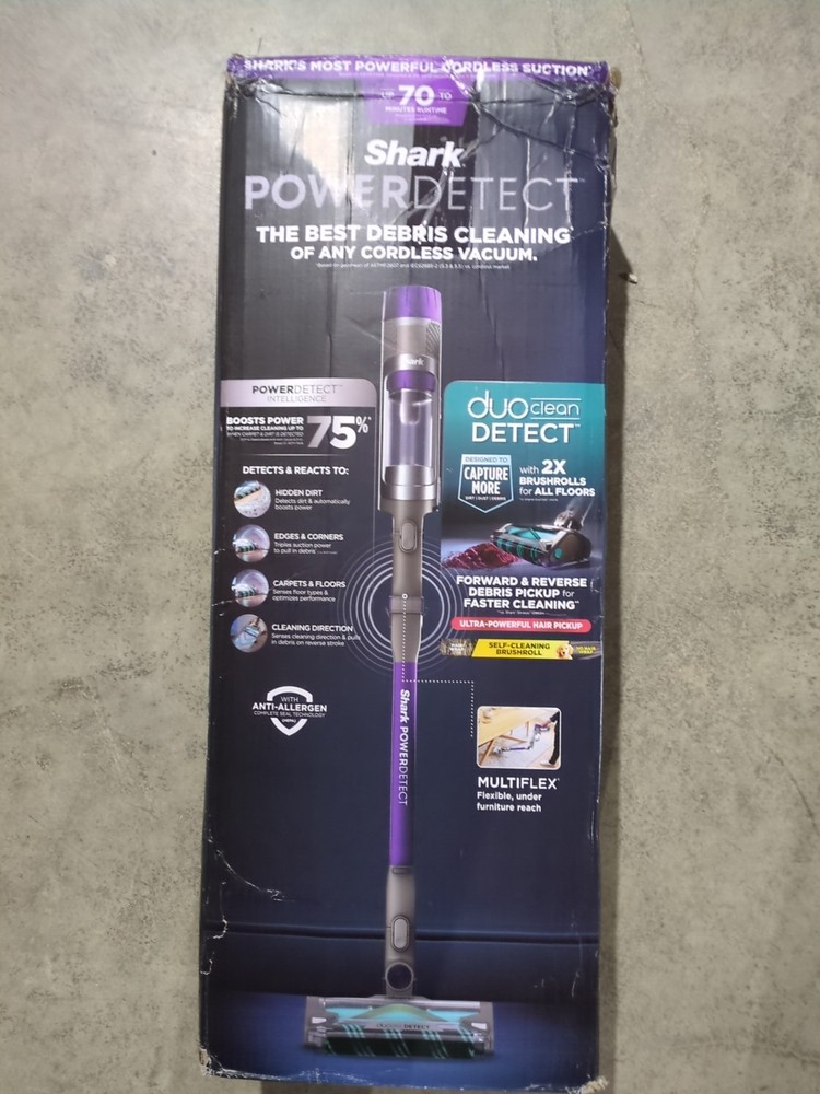 Shark Power Detect Cordless Stick Vacuum - Dark Gray - IP1251 - New Open Box