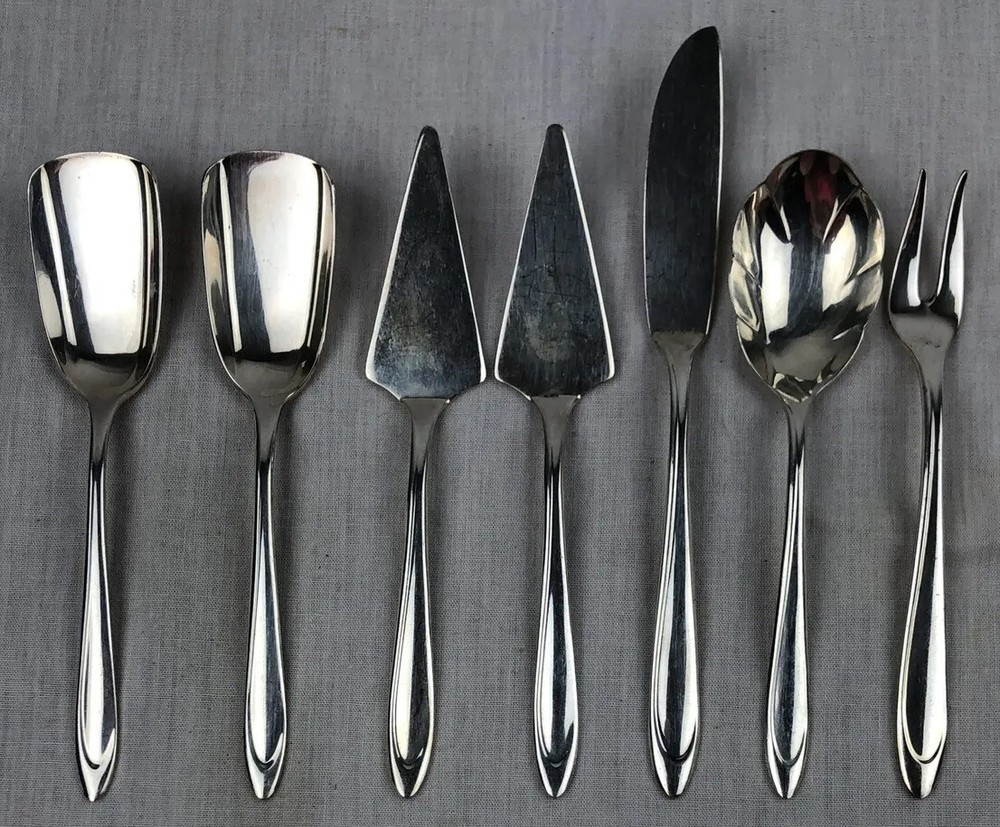 Vintage Meriden Silverplate Co FIRST LADY Lot of 7 Hostess Serving Pieces