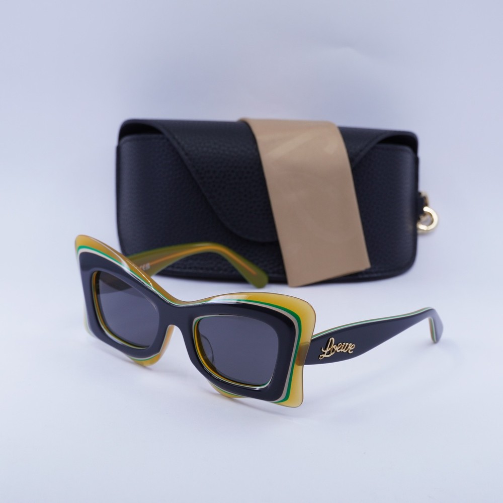 Loewe LW40140U 20A Black/Crystal Orange/Grey 50-22-140 Sunglasses New Authentic