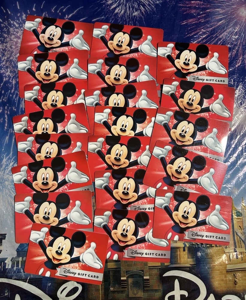Disney Gift Card Lot x20 ZERO BALANCE Mickey Red Disney Parks USED