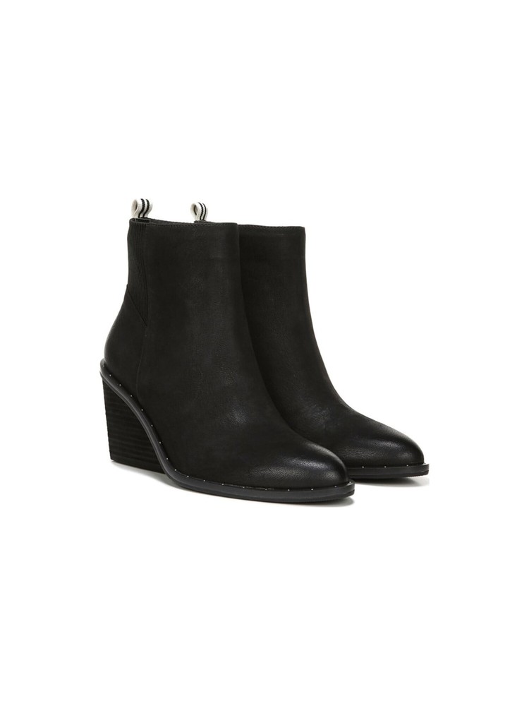 DR SCHOLLS ORIGINAL COLLECTION Womens Black Panels Be Mania Wedge Booties 6 M