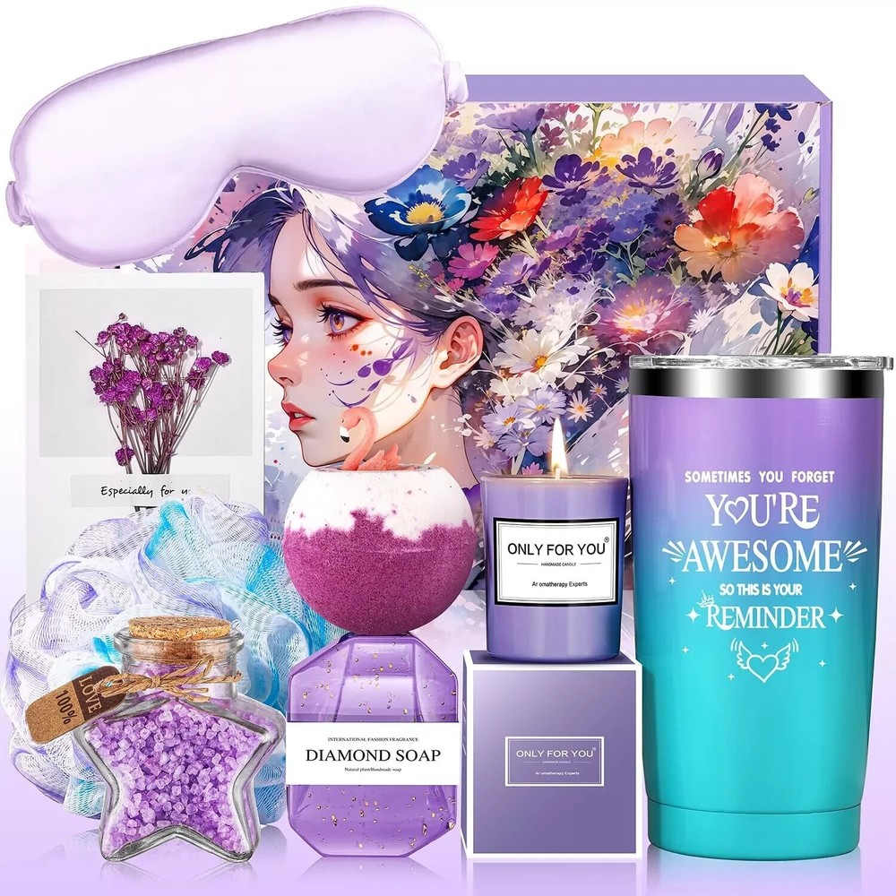Lavender Spa Gift Set for Her - Birthday Gifts for Women Wife Mom Girlfriend