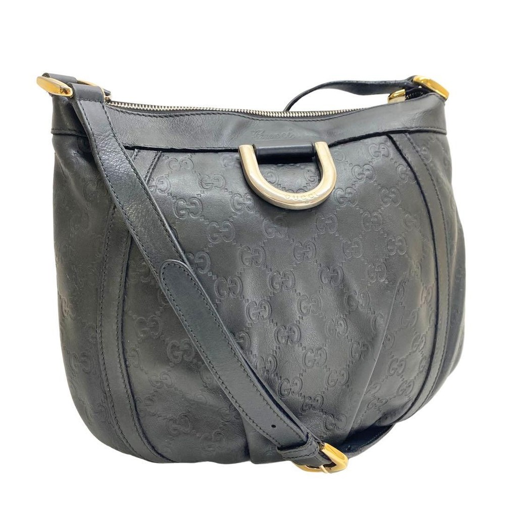 Gucci Guccishima Black Leather Abbey Shoulder Bag Near Mint Condition