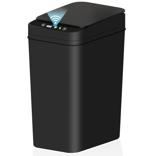 Bathroom Small Trash Can with Lid, 2.2 Gallon Touchless 2.2 Gallon Black