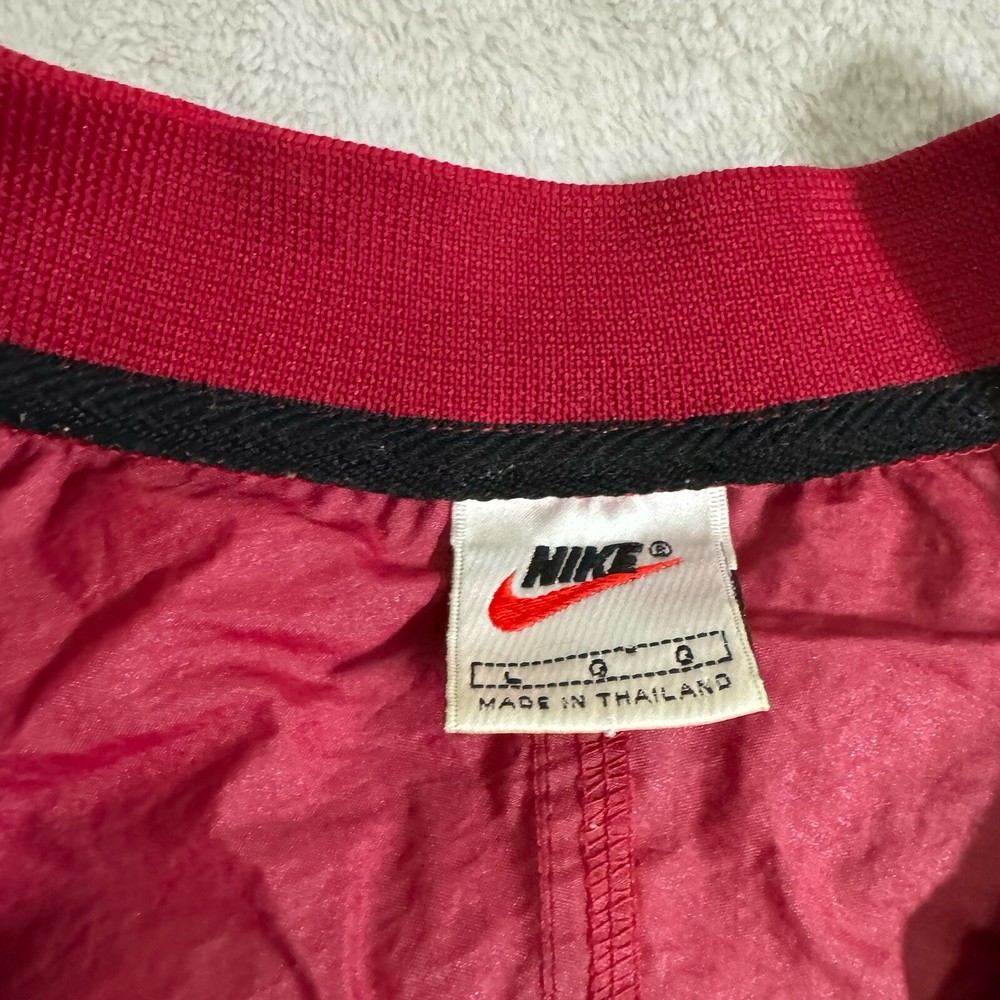 Vintage Nike Center Swoosh Windbreaker Pullover Mens XL Red Long Sleeve 90s