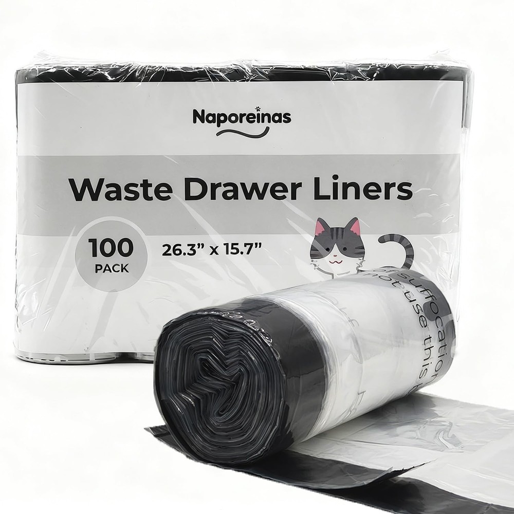 100 Pack Cat Litter Waste Bags, Compatible with Litter Robot 4 & 3, Pre-Separ...
