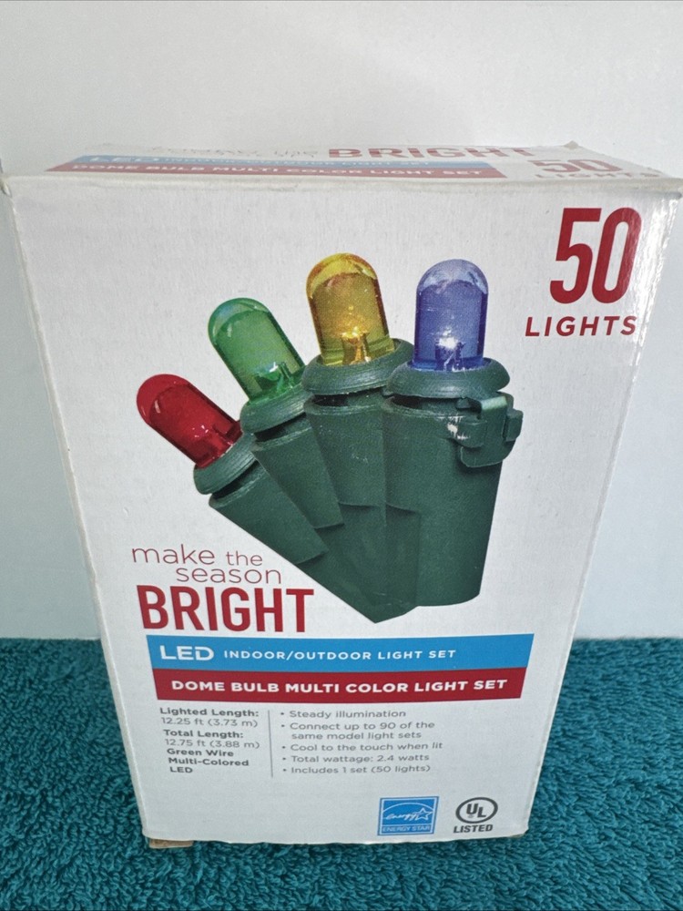 Everstar 50-Light Mini Dome Bulb Multicolor String Light Set
