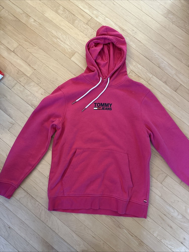 Tommy Hilfiger Womens Pink Hooded Sport Sweatshirt Size L