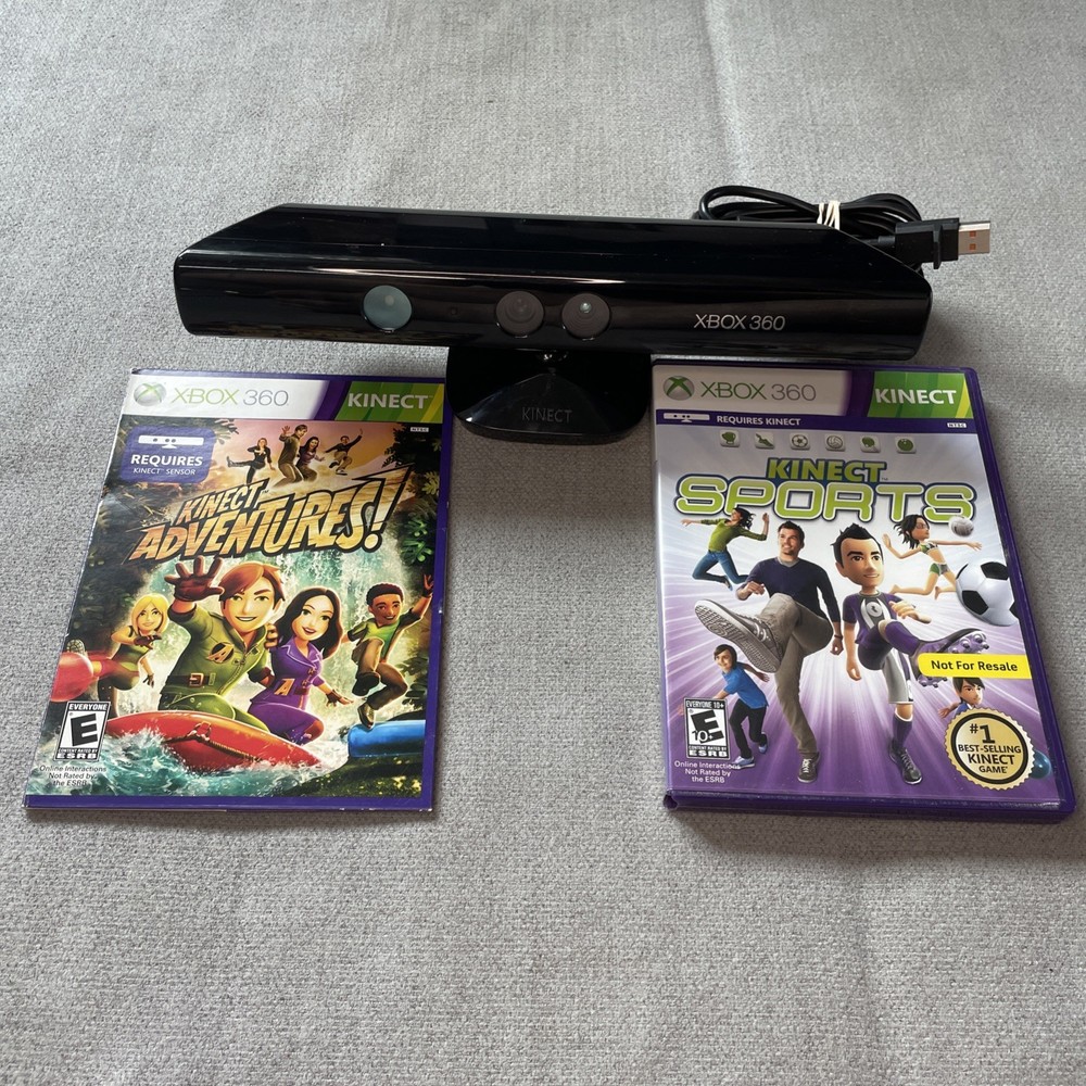 Xbox 360 Kinect Tested Works Great Bundle Kinect Sports & Kinect Adventures