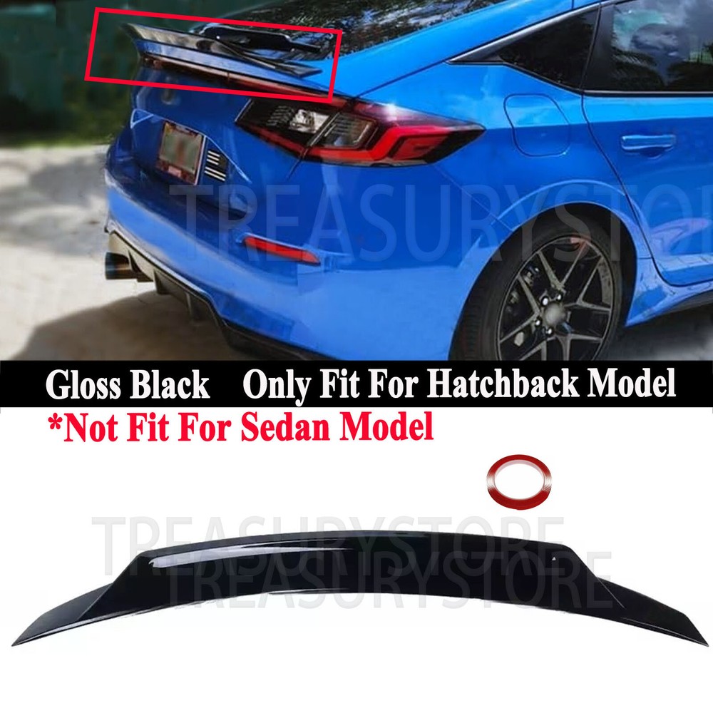 2022-2024 Honda Civic Hatchback V3 Style Gloss Black Rear Trunk Spoiler Wing
