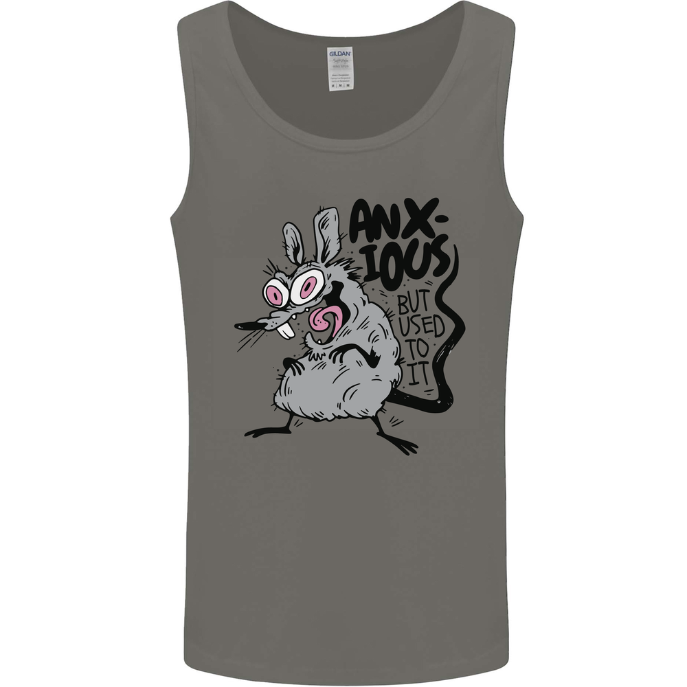 Funny Anxious Rat Anxiety Mens Vest Tank Top