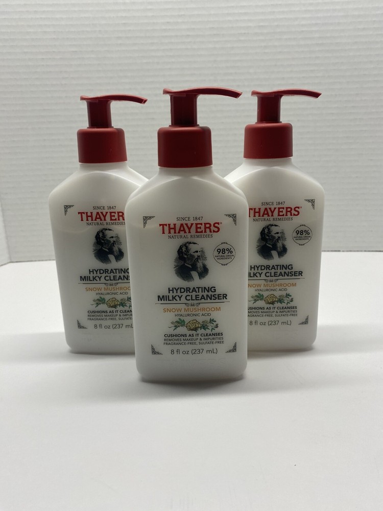 3X-THAYERS Snow Mushroom Hydrating Milky Facial Cleanser W/Hyaluronic Acid-8oz