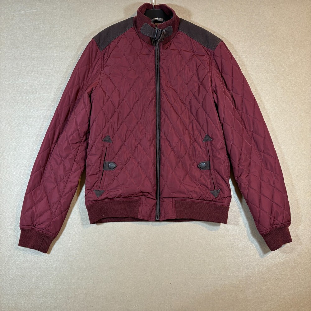Ted Baker Jacket Mens Medium Red Quilted Pads Hunting Outdoor Oi Polloi Shooting