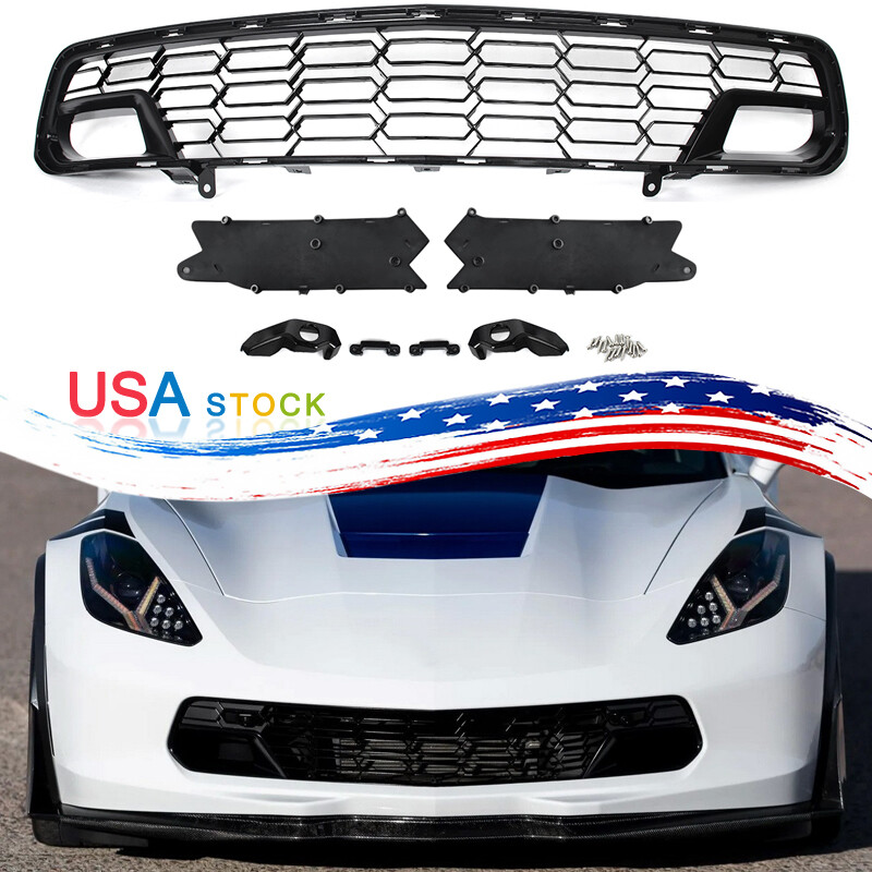 Carbon Flash Front Lower Grille with Camera for 2014-2019 Corvette C7 Z06 Z51 ZR1