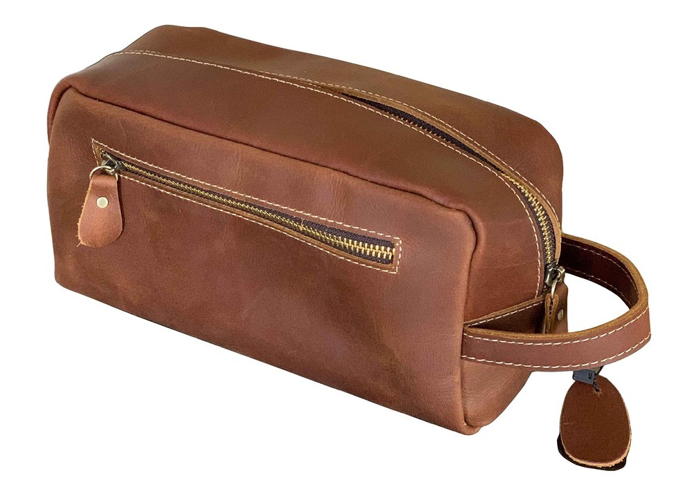 Calissimo Genuine Leather Travel Toiletry Bag - Stylish Dopp Kit for Men