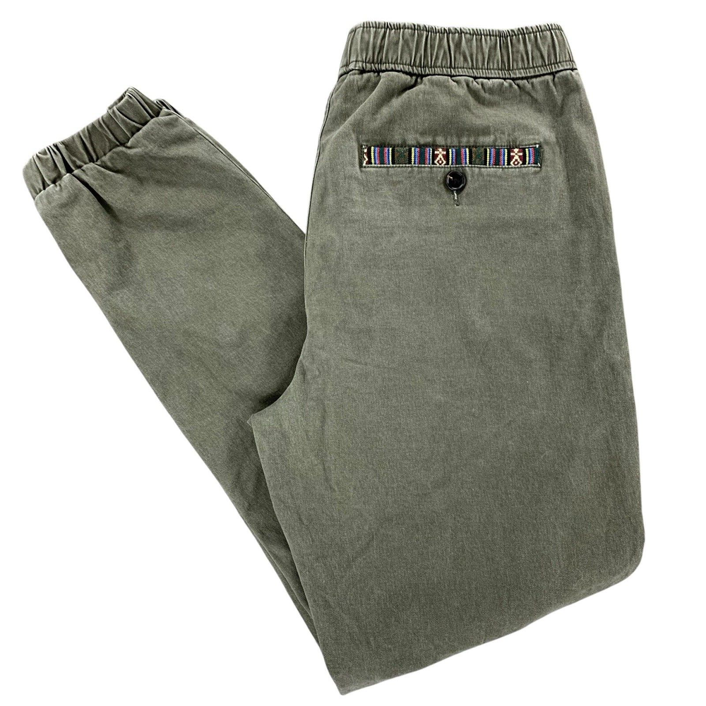 Wowie Rambler Jogger Pants Mens M Green Pull On Tapered Leg Casual Stretch