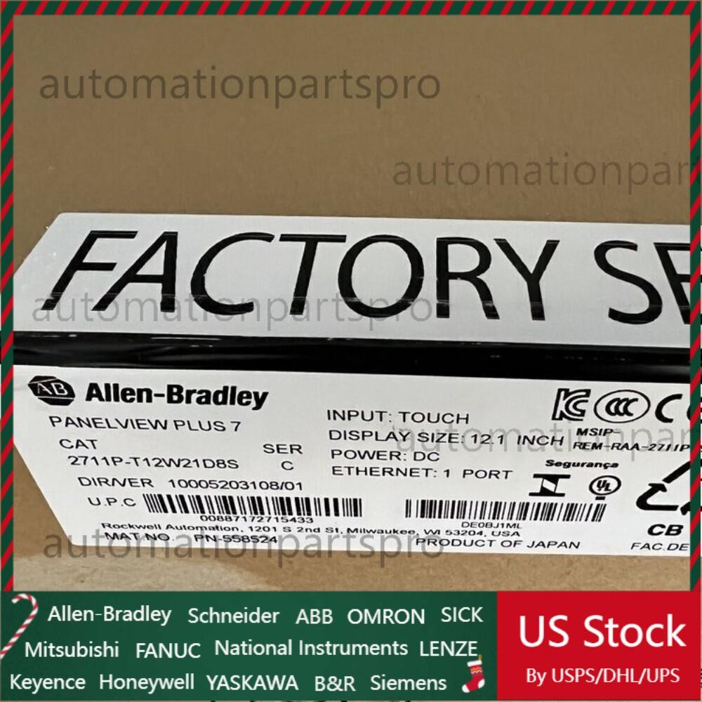 Allen-Bradley HMI 12.1” Terminal 2711P-T12W21D8S -NEW Free Shipping US Free Tax