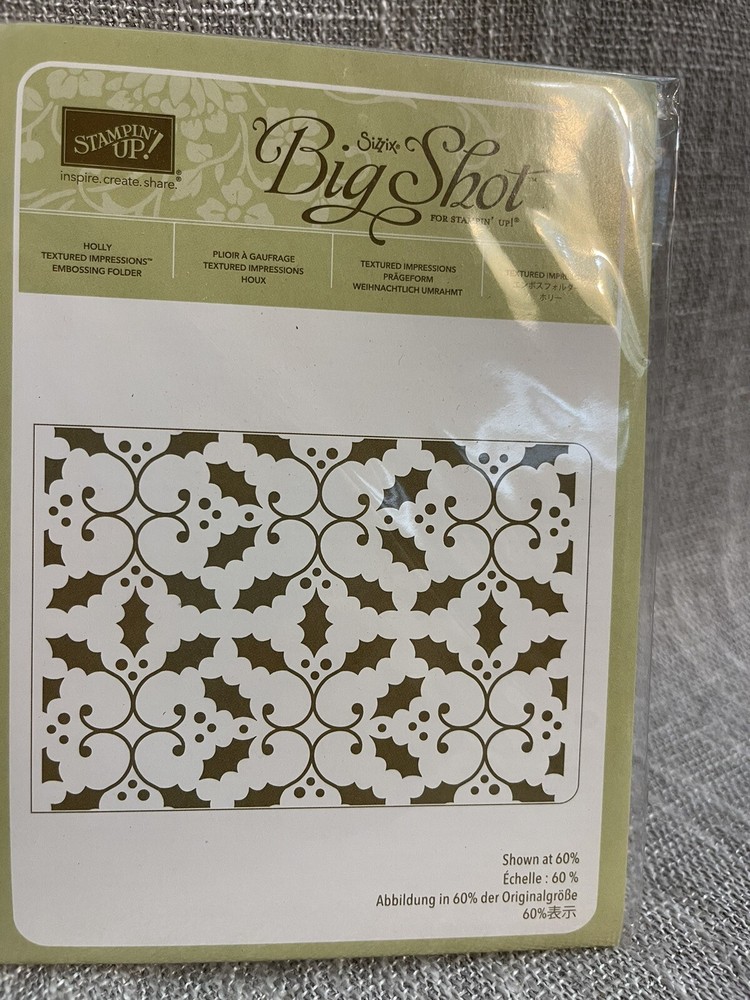 Stampin’ Up! Holly Textured Impressions Embossing Folder Sizzix Big Shot Holiday