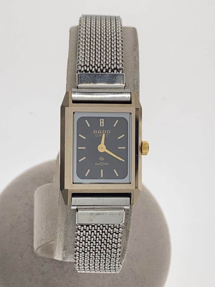 Rado Watch Quartz 21mm Women's Black Dial Swiss Made Square Vintage No Box Japan