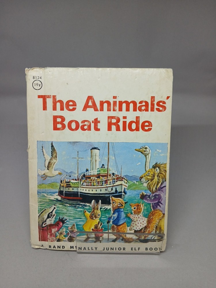 Vintage 1966 Rand McNally Junior Elf HC Book - The Animal's Boat Ride